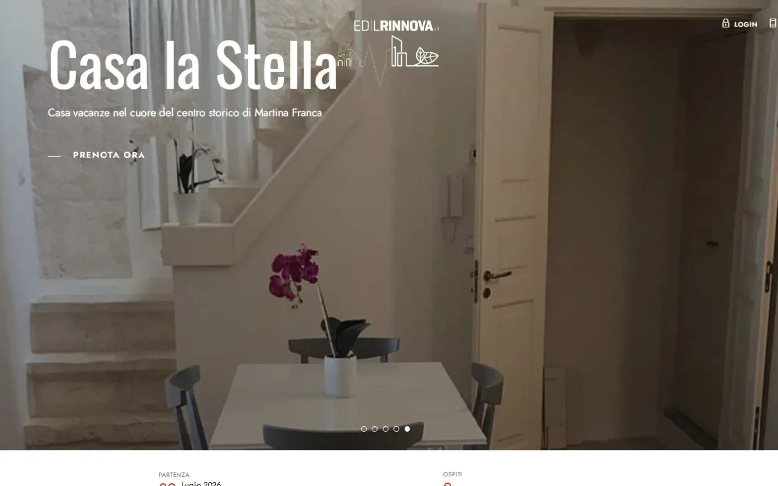 Schermata del portale For Apulia con una struttura ricettiva e invito alla prenotazione