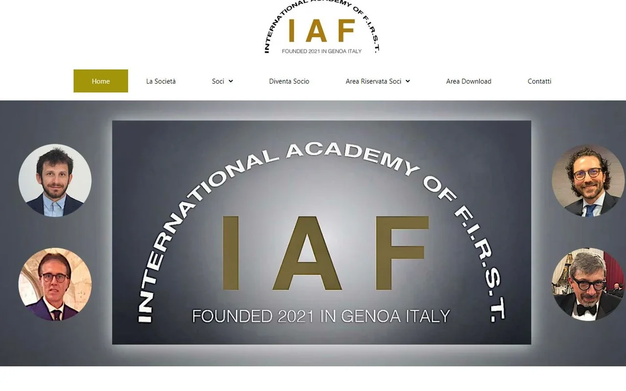 Schermata storica del sito istituzionale IAF Academy