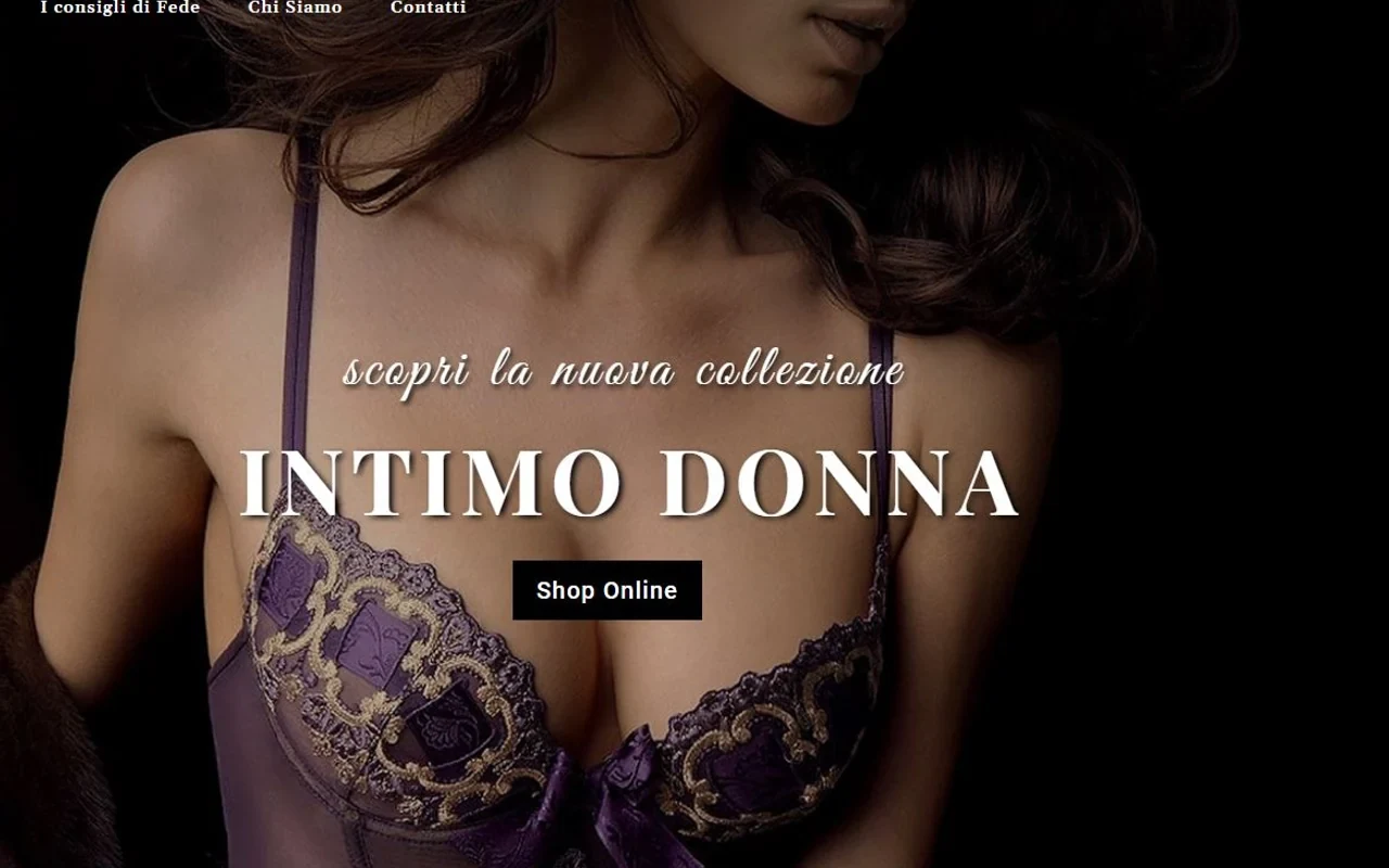 Schermata storica dell’e-commerce Intimo Palazzo