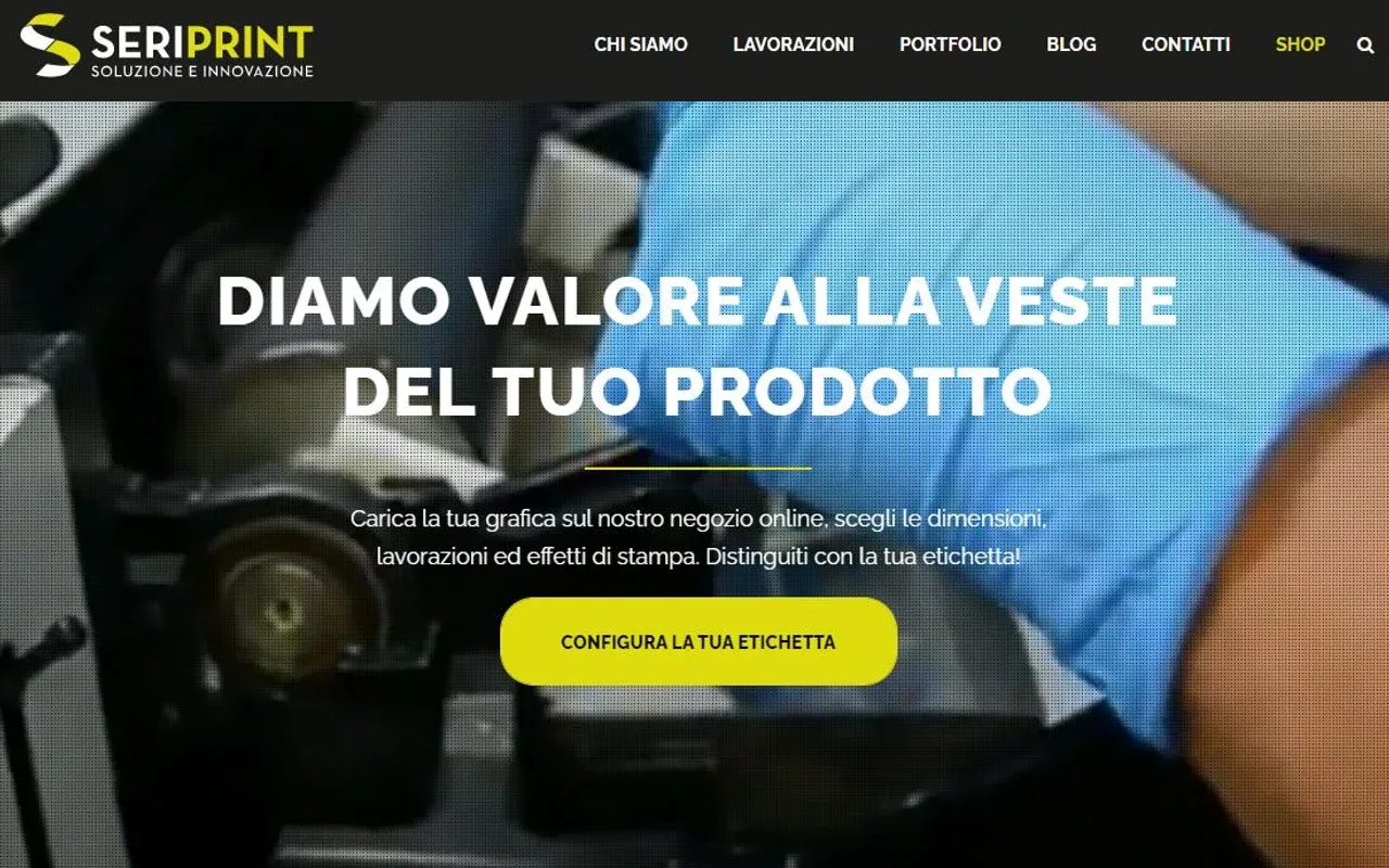 Schermata storica del sito Seriprint