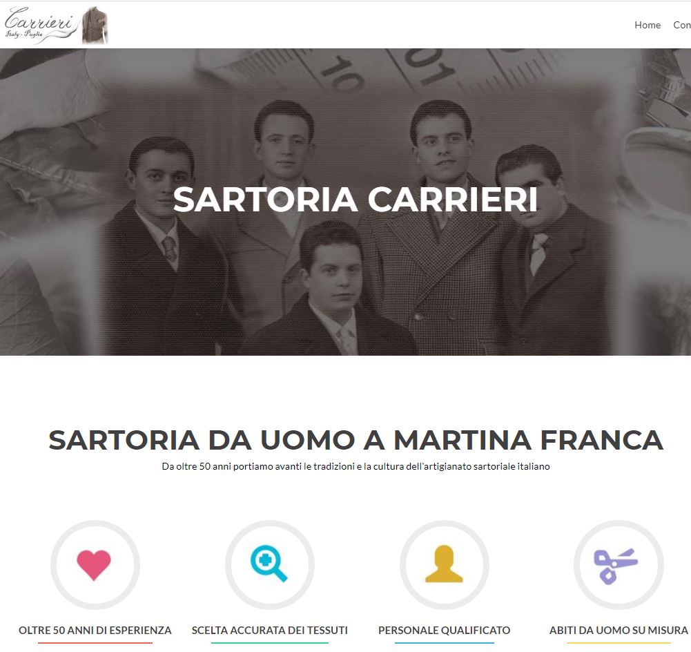 sito web per sartorie - sartoria carrieri