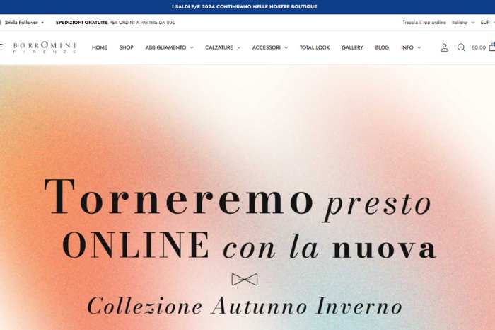 realizzazione sito e-commerce per azienda di abbigliamento maschile